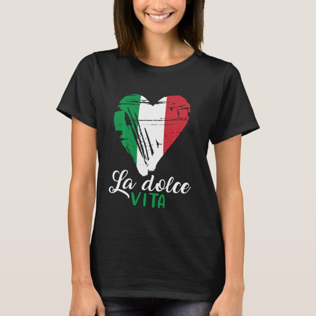 T-shirt Drôle italien Dit Entendre Amour Italie Drapeau (Devant)