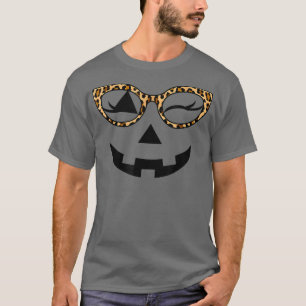 T-shirt Drôle Jack-o'-lantern Citrouille Face Hallowen Leo