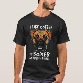 T-shirt Drôle J'Aime Café Boxer 3 Personnes Amoureux des c