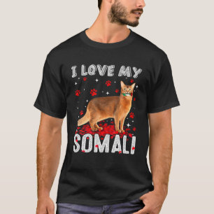 T-shirt Drôle, j'aime mon Amoureux des chats somalien Vale
