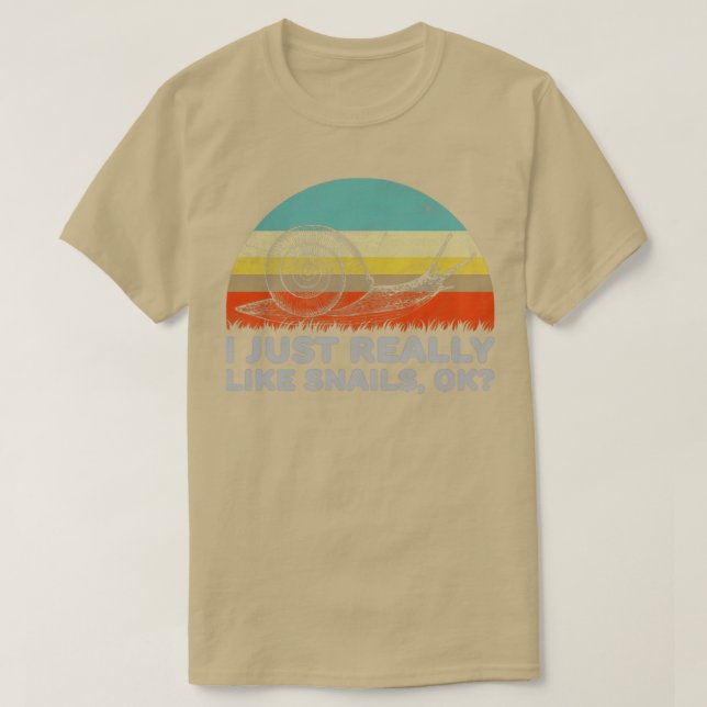 T-shirt Drôle J'Aime Vraiment Les Escargots OK Design (Design devant)