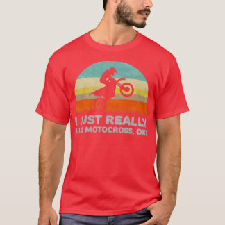 T-shirt Drôle J'Aime Vraiment Motocross OK Design