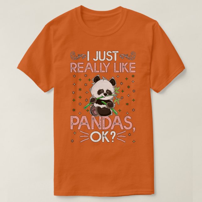 T-shirt Drôle J'Aime Vraiment Pandas Ok (Design devant)
