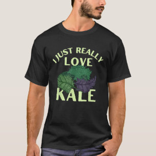 T-shirt Drôle J'Aime Vraiment Végétarien Kale Végétarien V