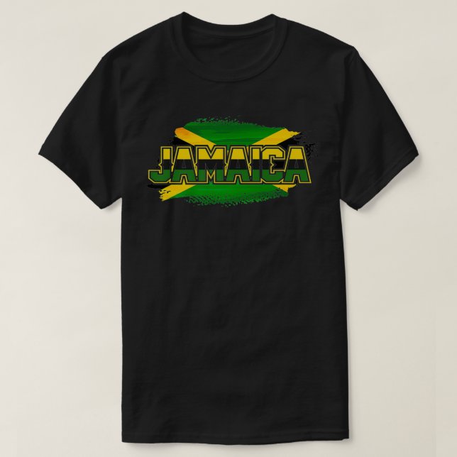 T-shirt Drôle Jamaïque Drapeau Palm été vacances amusant  (Design devant)