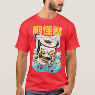 T-shirt Drôle Japonais Kaiju Toilet Style Monster Papier