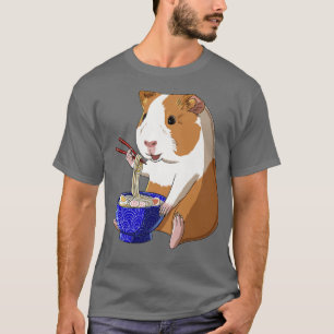 T-shirt Drôle Japonais Kawaii Ramen nouilles Guinée Cochon