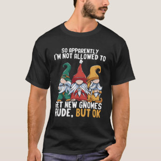 T-shirt Drôle Jardin nain Gnome Jardin nain Non Autorisé À
