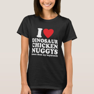 T-shirt Drôle Je Cœur J'Aime Dinosaure Poulet Nuggets Nugg