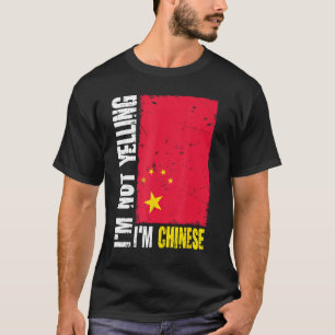 T-shirt Drôle Je ne hurle pas Je suis Chinois Drapeau de C