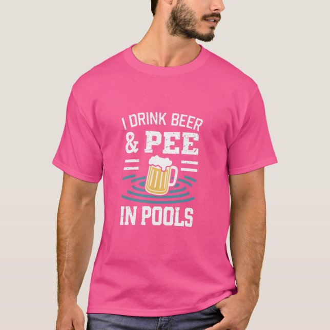 T-shirt Drôle Je Pis Dans Les Piscines Publiques Partie De (Devant)