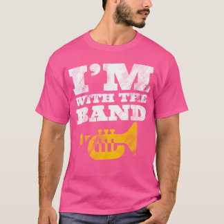 T-shirt Drôle Je Suis Avec La Trompette De Bande De L'Écol
