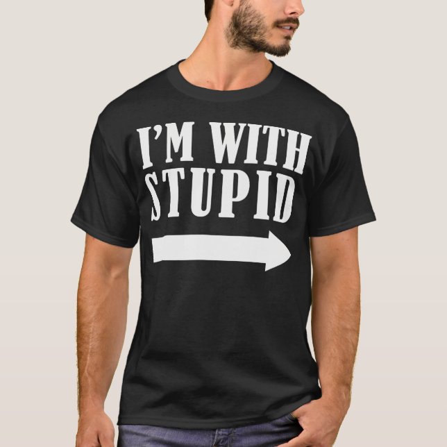 T-shirt Drôle Je Suis Avec Stupid Red Funny Cadeau De Noël (Devant)