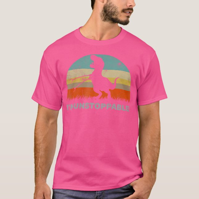 T-shirt Drôle Je Suis Inarrêtable T Rex Avec Trash Grabber (Devant)
