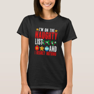 T-shirt Drôle, je suis sur la liste de Noël des vilains et