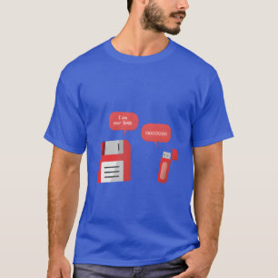 T-shirt Drôle Je Suis Ton Papa Disquette USB Hommes Femmes