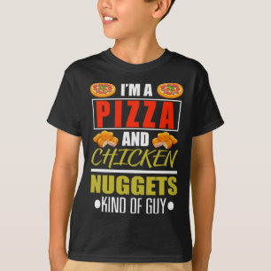 T-shirt Drôle, je suis une pizza et des nuggets de poulet.