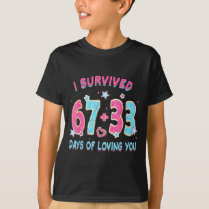 T-shirt Drôle je survivécu 67 + 33 Jours à t'aimer Saint-V