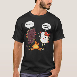 T-shirt Drôle Je T'Aime S'Mores Guimauve Camp D'été