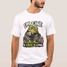 T-shirt drôle "Je vais bien, la grenouille ment" G