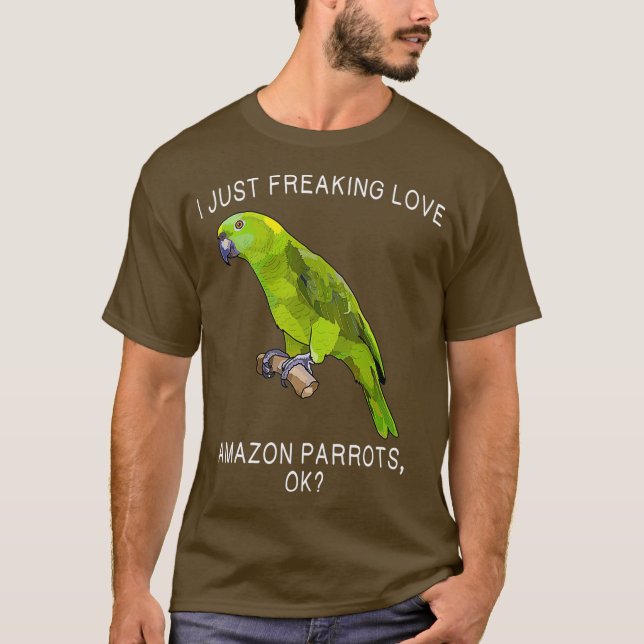 T-shirt Drôle je viens de freaking Love Parrot vert Ok Bir (Devant)