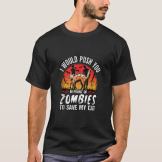 T-shirt Drôle Je Vous Poussais Devant Les Zombies À Économ