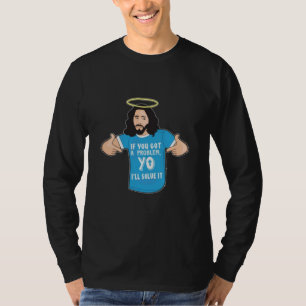 T-shirt Drôle Jésus Chemise Chrétienne Mème Yo Je le résou