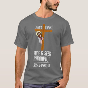 T-shirt Drôle Jésus Christ Cacher Chercher Champion ath