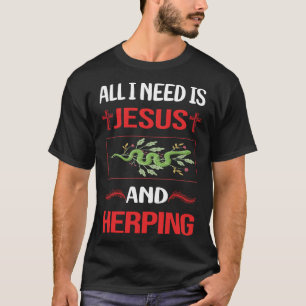 T-shirt Drôle Jésus Herping Herpétologue Herpétologie Herp