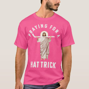 T-shirt Drôle Jésus Hockey Hockey Religieux Priant pour un