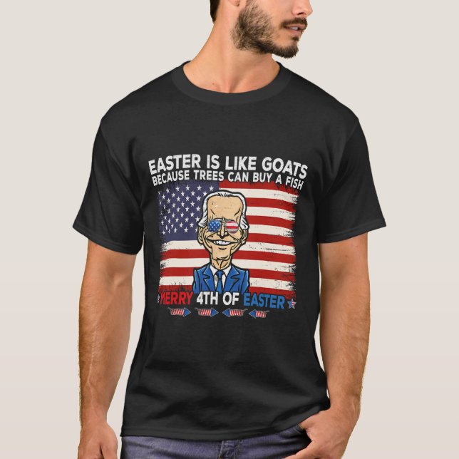 T-shirt Drôle Joe Biden Joyeux 4ème de la conception de Pâ (Devant)