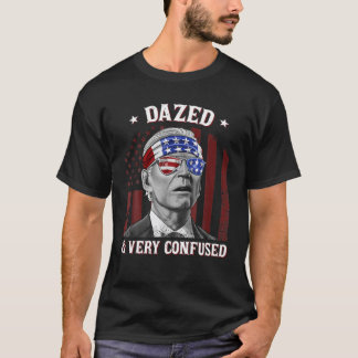 T-shirt Drôle Joe Biden Rasé Et Très Confondu 4 Juil