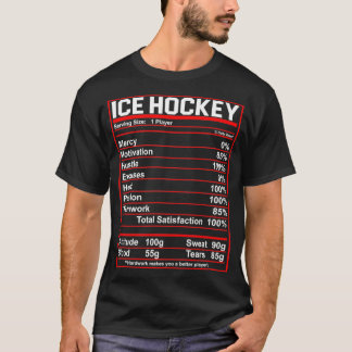 T-shirt Drôle Joueur de hockey sur glace Nutrition Faits F