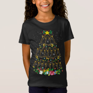 T-Shirt Drôle Joueur de Noël Trombone Joueur Xmas Tree Mus