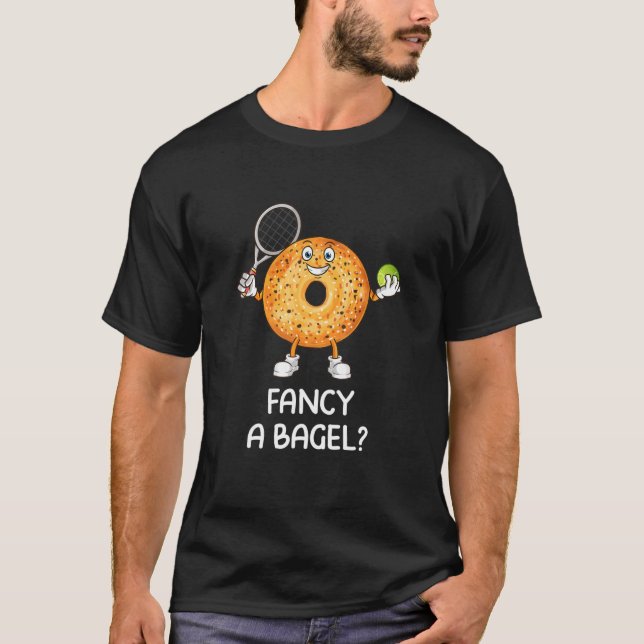 T-shirt Drôle Joueur de tennis Bagel (Devant)