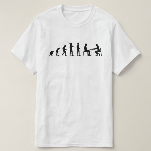 T-shirt Drôle Joueurs d'échecs Mankind Evolution Parody Bv (Design devant)