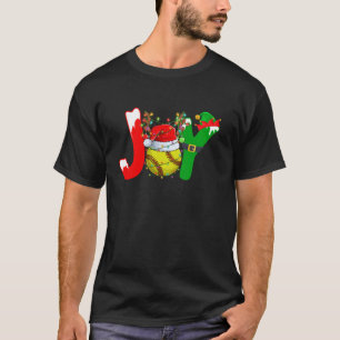 T-shirt Drôle Joy Softball Santa Hat Reindeer Noël Li