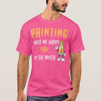 T-shirt Drôle Joyeux En Peignant Dessin Dessin Dessin Pein