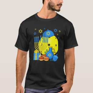 T-shirt Drôle Juif Pickleball Ball Menorah Happy Hanukka