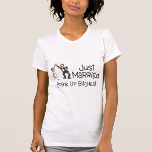 T-shirt Drôle, juste marié Mariage toast