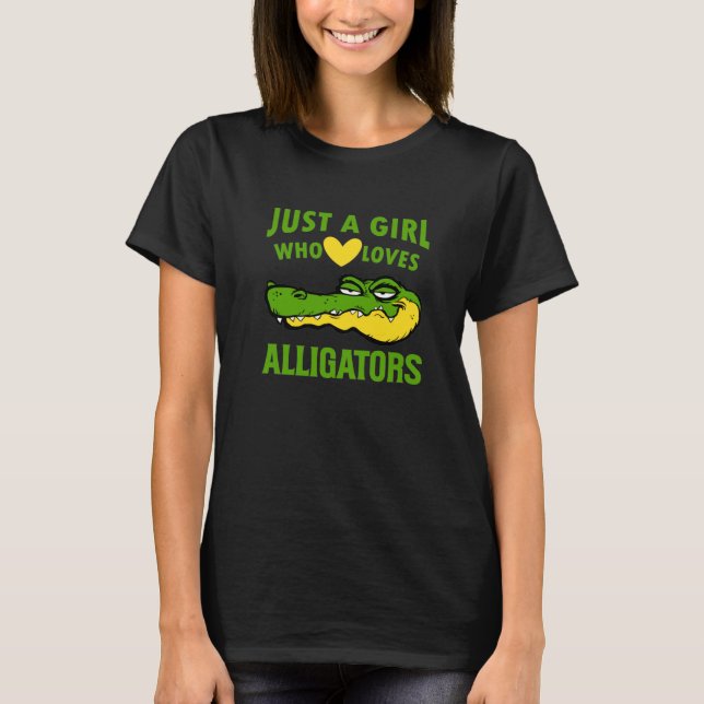 T-shirt Drôle Juste une fille qui aime Alligators (Devant)