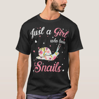 T-shirt Drôle Juste Une Fille Qui Aime Les Escargots Fleur