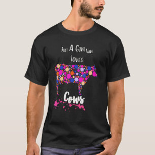 T-shirt Drôle Juste Une Fille Qui Aime Les Vaches Fermier 