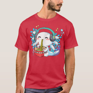 T-shirt Drôle Kawaii Axolotl Mange Ramen nouilles Anime Te