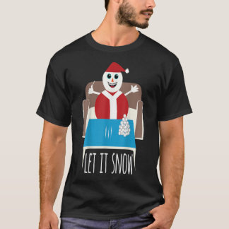 T-shirt Drôle Laisser Il Neige Snowman Supprimer Interdict