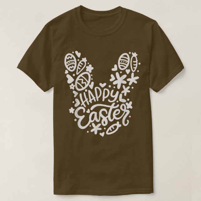 T-shirt Drôle Lapin de Pâques mignonne Chasseur d'Oeufs de (Design devant)