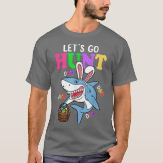 T-shirt Drôle Lapin De Requin Va Oeufs Chasse Conception P
