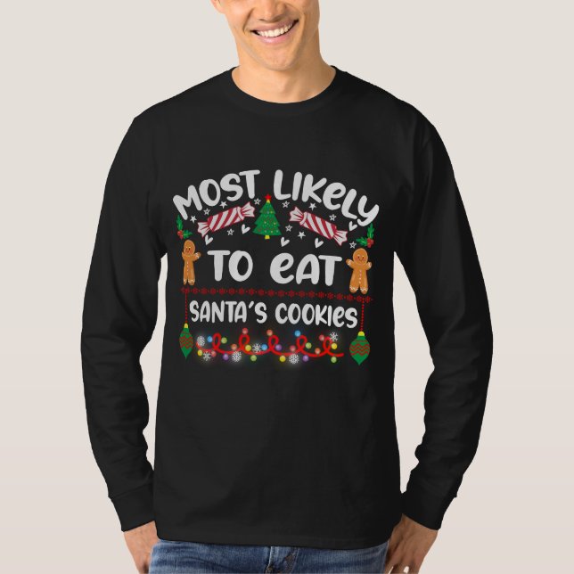T-shirt Drôle Le Plus Susceptible De Manger Des Cookies Pè (Devant)