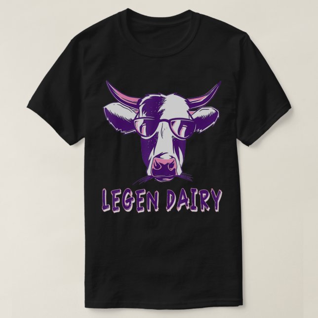 T-shirt Drôle Légende Pun de vache laitière (Design devant)