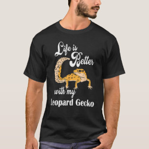 T-shirt Drôle Leopard Gecko Chemise meilleure vie avec rep